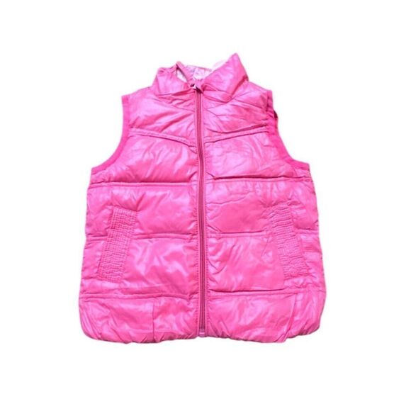 Reversible Pinkeneid Girls Puffer Vest With Packable Bag 3T Lightweight Quilted - Picture 5 of 7